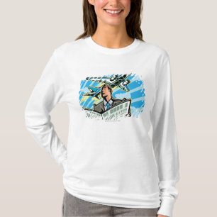 Camiseta Hombre de negocios con el periódico y el aeroplan