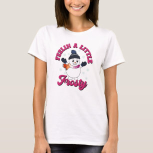 Camiseta Hombre de nieve con bufanda en colores de bandera