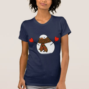 Camiseta Hombre de nieve con Mittens y una larga bufanda
