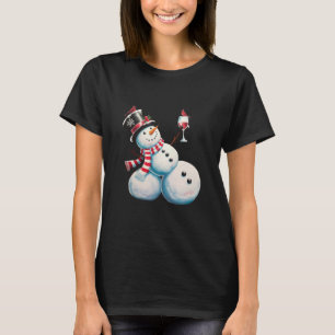 Camiseta Hombre de nieve con Navidades de vino regalo diver