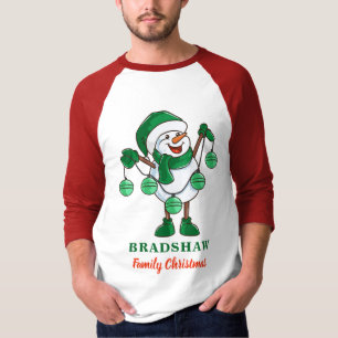 Camiseta Hombre de nieve con Navidades en balbuceo a juego