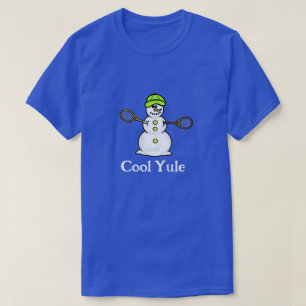 Camiseta Hombre de nieve con raquetas de tenis Navidad cami