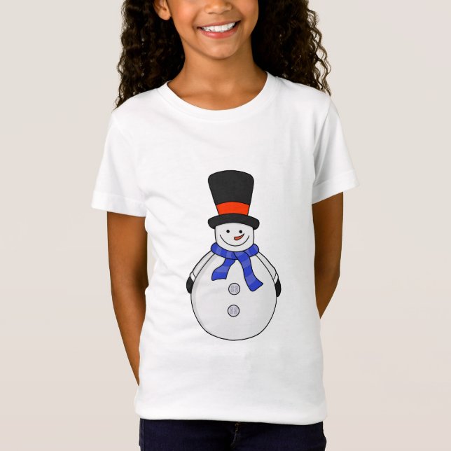 Camiseta Hombre de nieve con sombrero superior (Anverso)