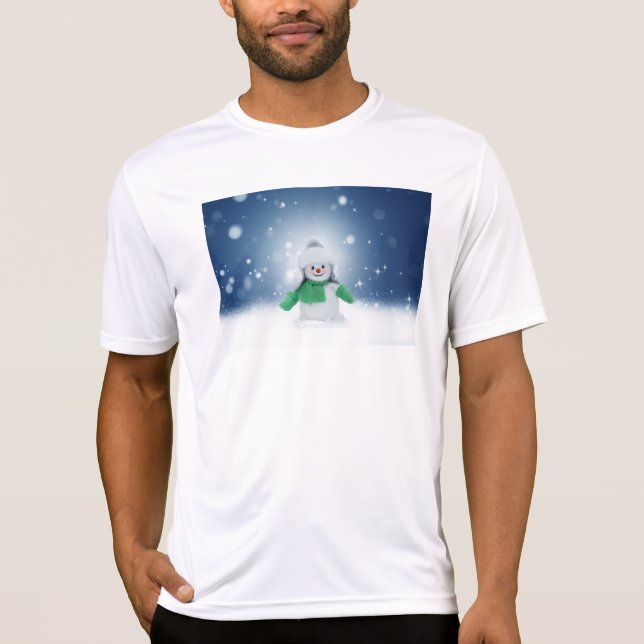 Camiseta Hombre de nieve de invierno SlipperyJoe bufanda ve (Anverso)