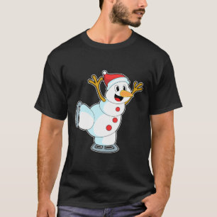 Camiseta Hombre de nieve en patinaje sobre hielo con patine