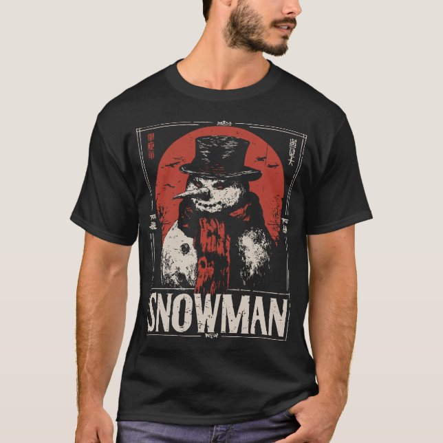 Camiseta Hombre de nieve ensordecedor con bufanda roja | In (Anverso)