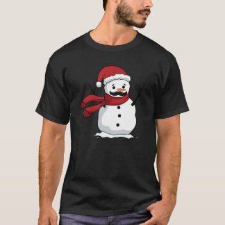 Camiseta Hombre de nieve gracioso con bigote y zanahoria
