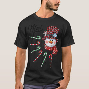Camiseta Hombre de nieve Nini Caña de Caramelo Rojo Cuadros