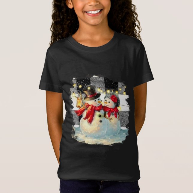 Camiseta Hombre de nieve y pareja de acariciadores de nieve (Anverso)