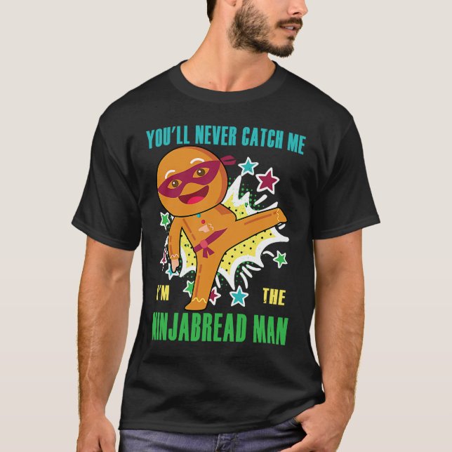 Camiseta Hombre de ninjabread Navidades Ninja Gingerbread (Anverso)
