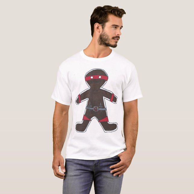 Camiseta Hombre de Ninjabread (rojo) (Anverso completo)