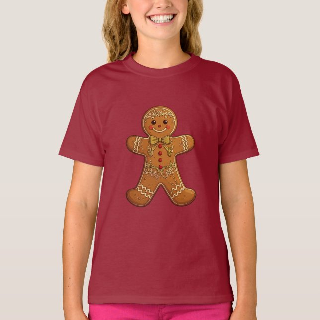Camiseta Hombre de pan de jengibre cocina a Navidades amabl (Anverso)