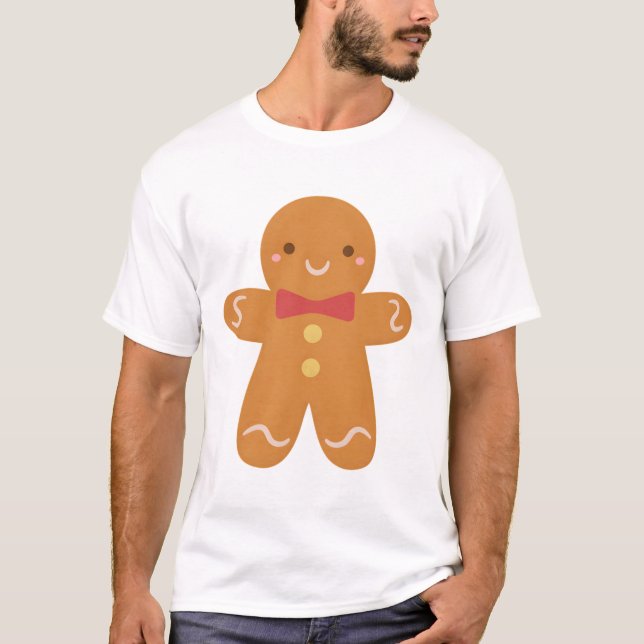 Camiseta Hombre de pan de jengibre con barba (Anverso)