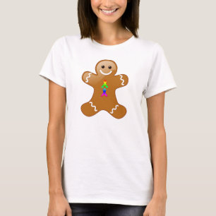 Camiseta Hombre de pan de jengibre con cintas de arcoiris