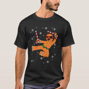 Camiseta Hombre de pan de jengibre Kung Fu Navidades curios