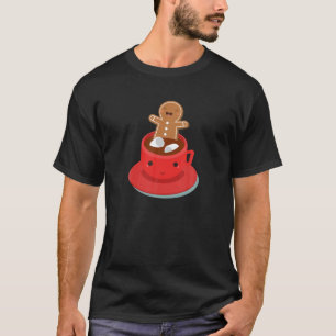 Camiseta Hombre de pan de jengibre lindo Navidad café marsh