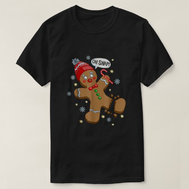 Camiseta Hombre de pan de jengibre lindo Oh Navidades diver (Diseño del anverso)
