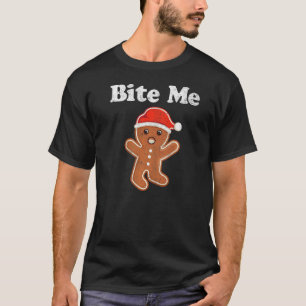 Camiseta Hombre de pan de jengibre me muerde Navidades Cost