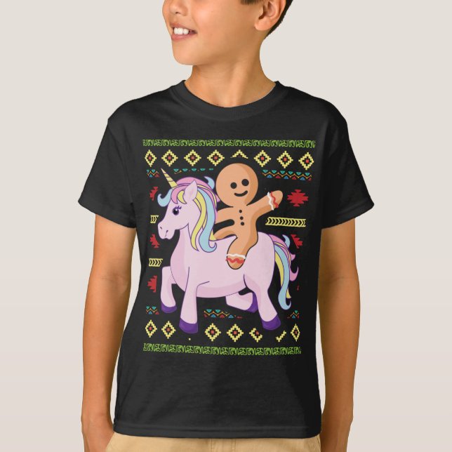 Camiseta Hombre de pan de jengibre montando Navidades diver (Anverso)