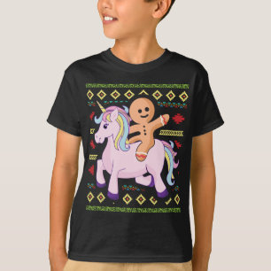 Camiseta Hombre de pan de jengibre montando Navidades diver