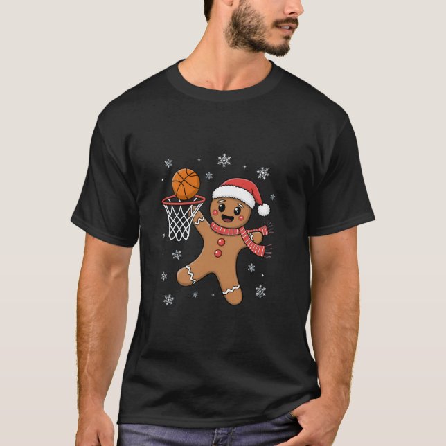 Camiseta Hombre de pan de jengibre Navidades Baloncesto Dun (Anverso)
