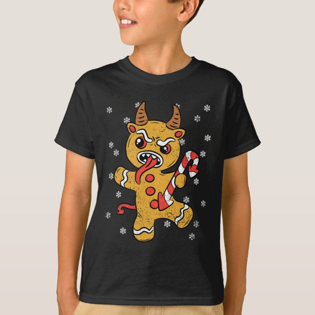 Camiseta Hombre de pan de jengibre Navidades de Krampus Paj (Anverso)