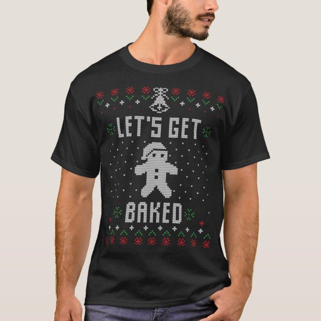 Camiseta Hombre de pan de jengibre Navidades feos sudan gra (Anverso)