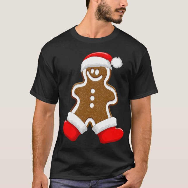 Camiseta Hombre de pan de jengibre Navidades Santa Claus (Anverso)