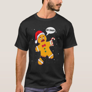 Camiseta Hombre de pan de jengibre Oh Navidades de chapa