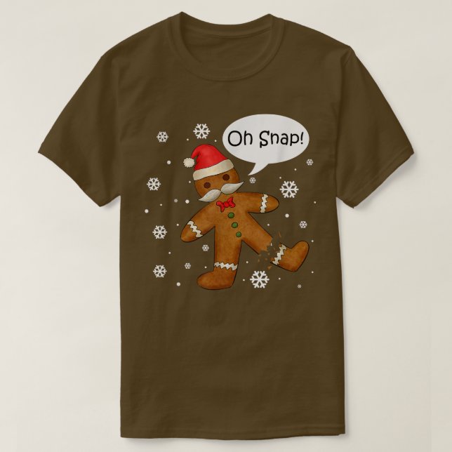 Camiseta Hombre de pan de jengibre Oh Navidades de cola Coo (Diseño del anverso)
