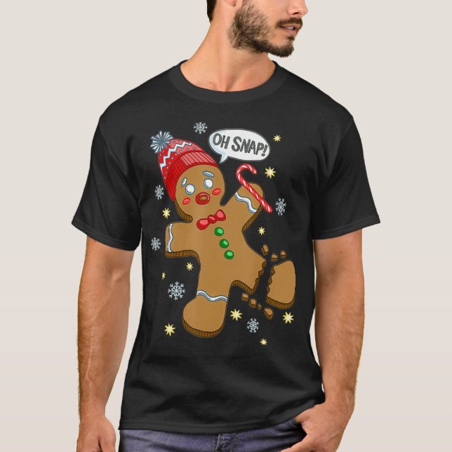 Camiseta Hombre de pan de jengibre Oh Navidades Snap  (Anverso)