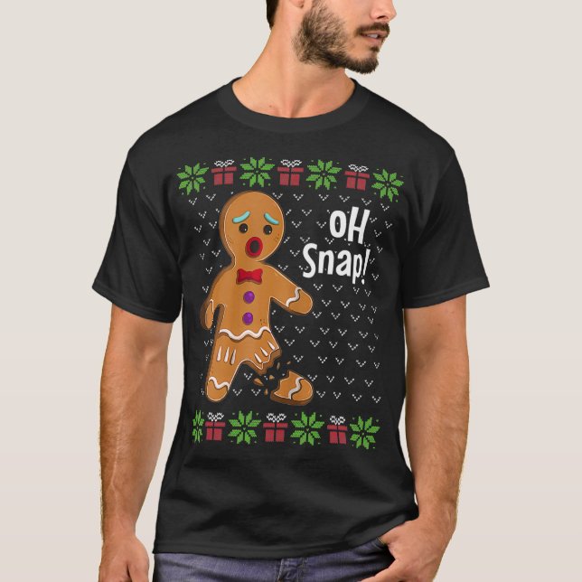 Camiseta Hombre de pan de jengibre Oh Snap Graciosa Festín  (Anverso)