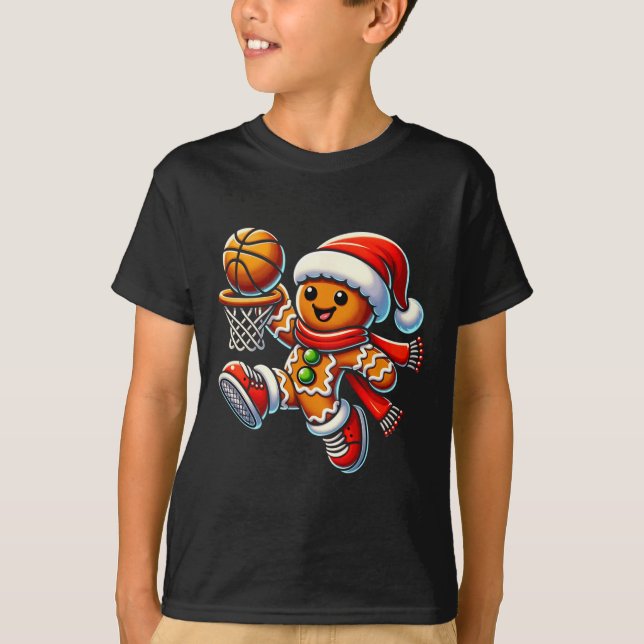 Camiseta Hombre de pan de jengibre que juega a los Navidade (Anverso)