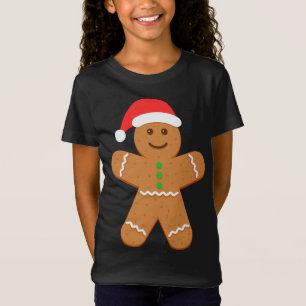 Camiseta Hombre de pan de jengibre Santa Hat Navidades Cook