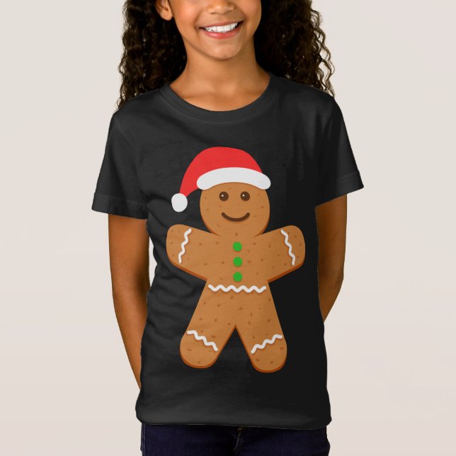 Camiseta Hombre de pan de jengibre Santa Hat Navidades Cook (Anverso)