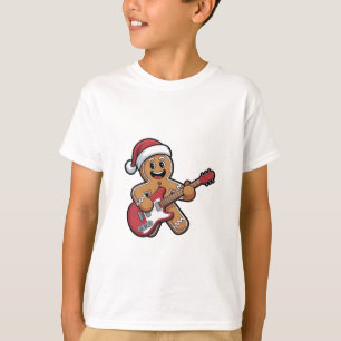 Camiseta Hombre de Pan de Jengibre Tocando Guitarra Eléctri