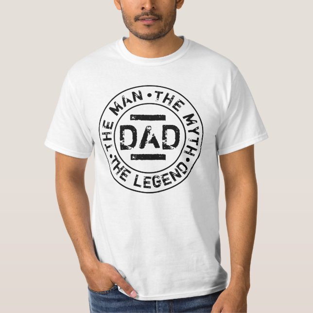 Camiseta Hombre de papá Mitos Leyenda estampado de Grunge D (Anverso)