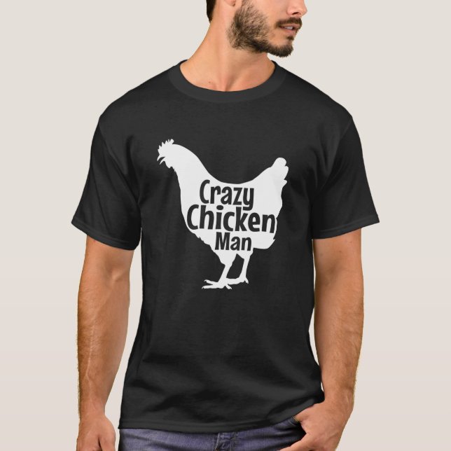 Camiseta Hombre De Pollo Loco / Mejor Granja De Pollo / Gr  (Anverso)