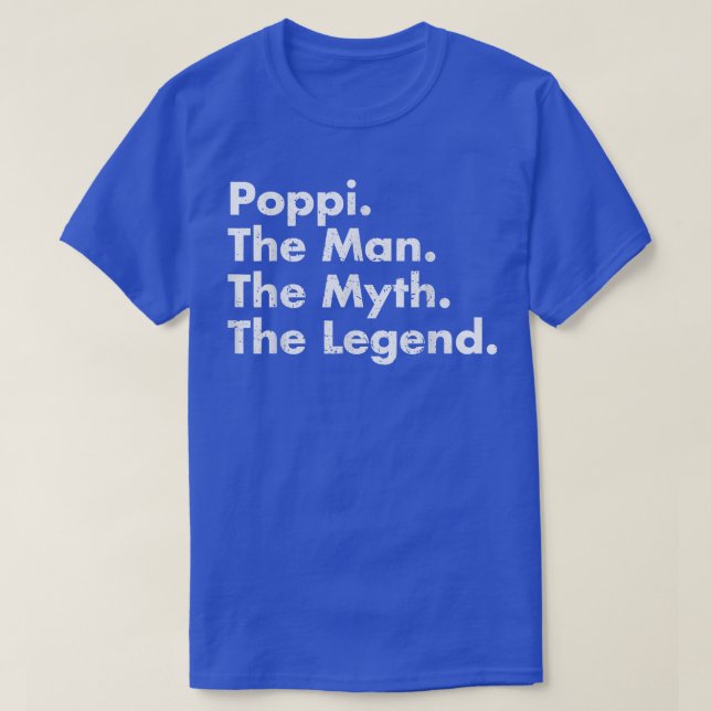 Camiseta Hombre de Poppi Mito Leyenda Padre Abuelo (Diseño del anverso)