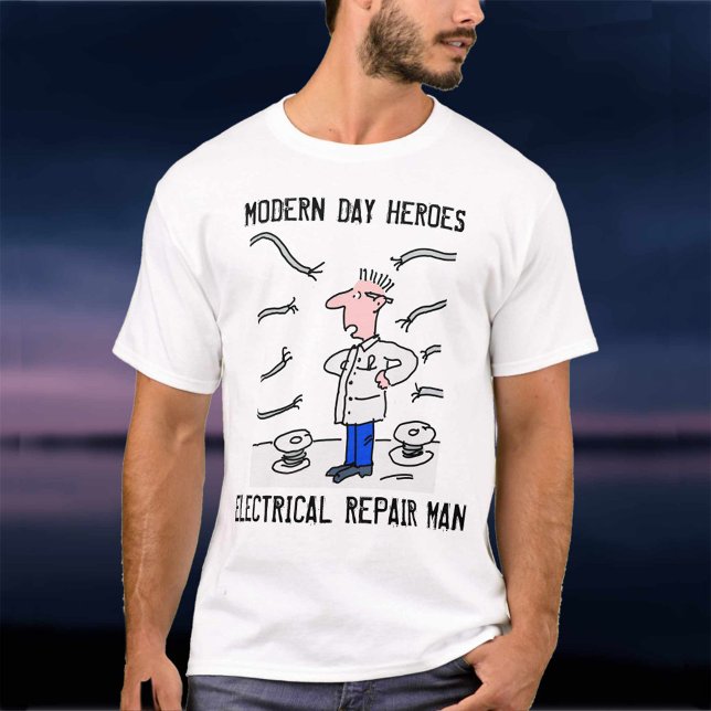 Camiseta Hombre de reparación eléctrica en color (Subido por el creador)