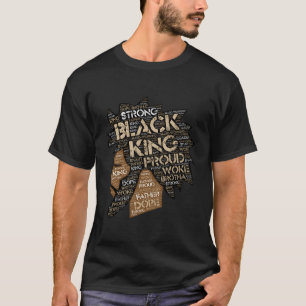 Camiseta Hombre de Rey Negro dice "Palabras en forma de lib