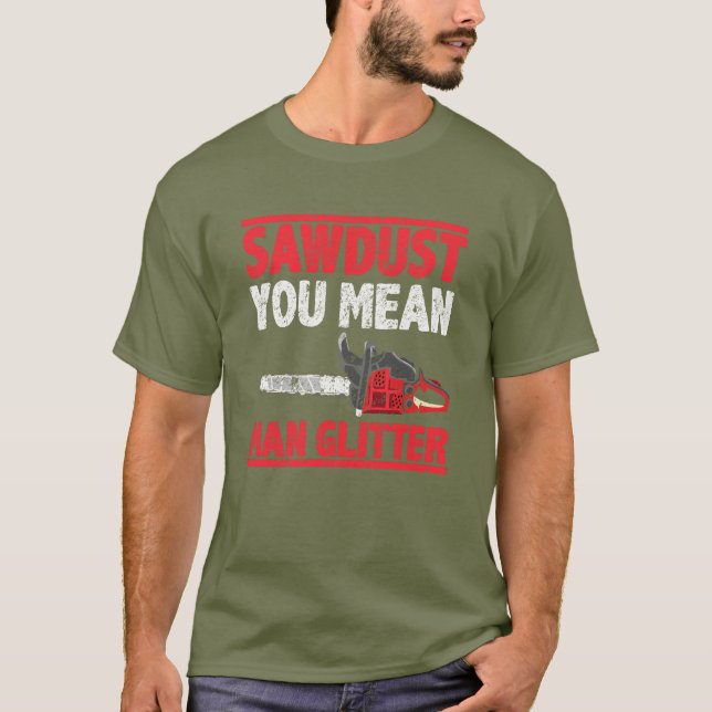 Camiseta Hombre de serrín Purpurina Lumberjack Novio divert (Anverso)
