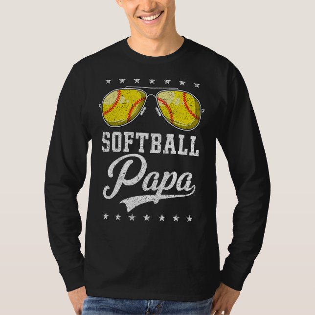 Camiseta Hombre De Softball Papa Orgulloso Abuelo Del Juego (Anverso)