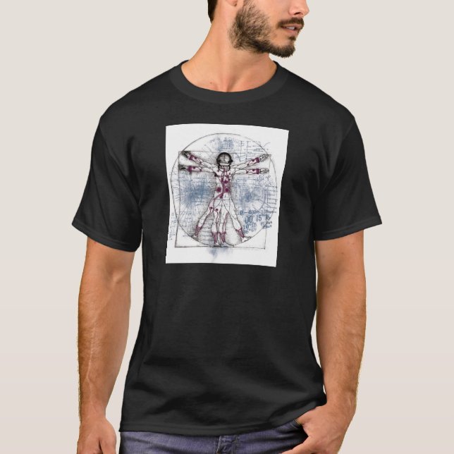 Camiseta HOMBRE de U.V (hombre universal de Vitruvian) (Anverso)
