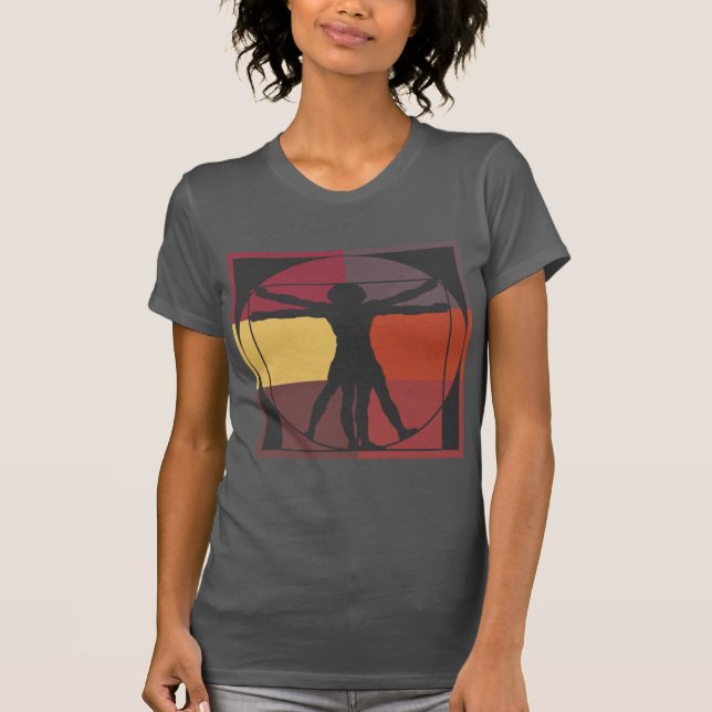 Camiseta Hombre de Vitruvian del bloque del color (Anverso)