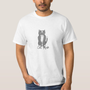 Camiseta Hombre del gato del dibujo animado