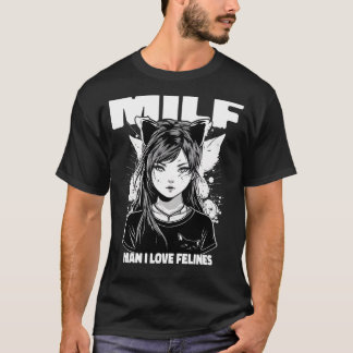 Camiseta Hombre del MILF Amo Felines Gatos Mujeres Hombres 