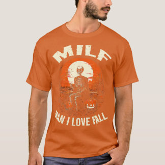 Camiseta Hombre del MILF me encanta calabaza de esqueleto o