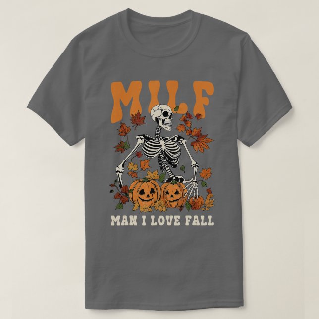Camiseta Hombre del MILF: Me encanta la calabaza otoñal (Diseño del anverso)