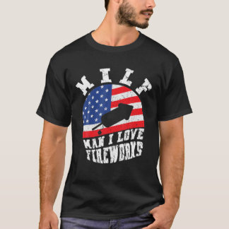 Camiseta Hombre Del MILF Me Encantan Los Fuegos Artificiale